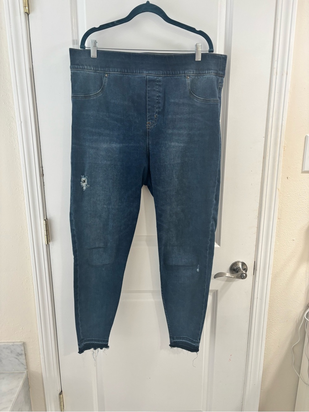 SPANX Dark Indigo Stretch Denim Jeggings - Blue